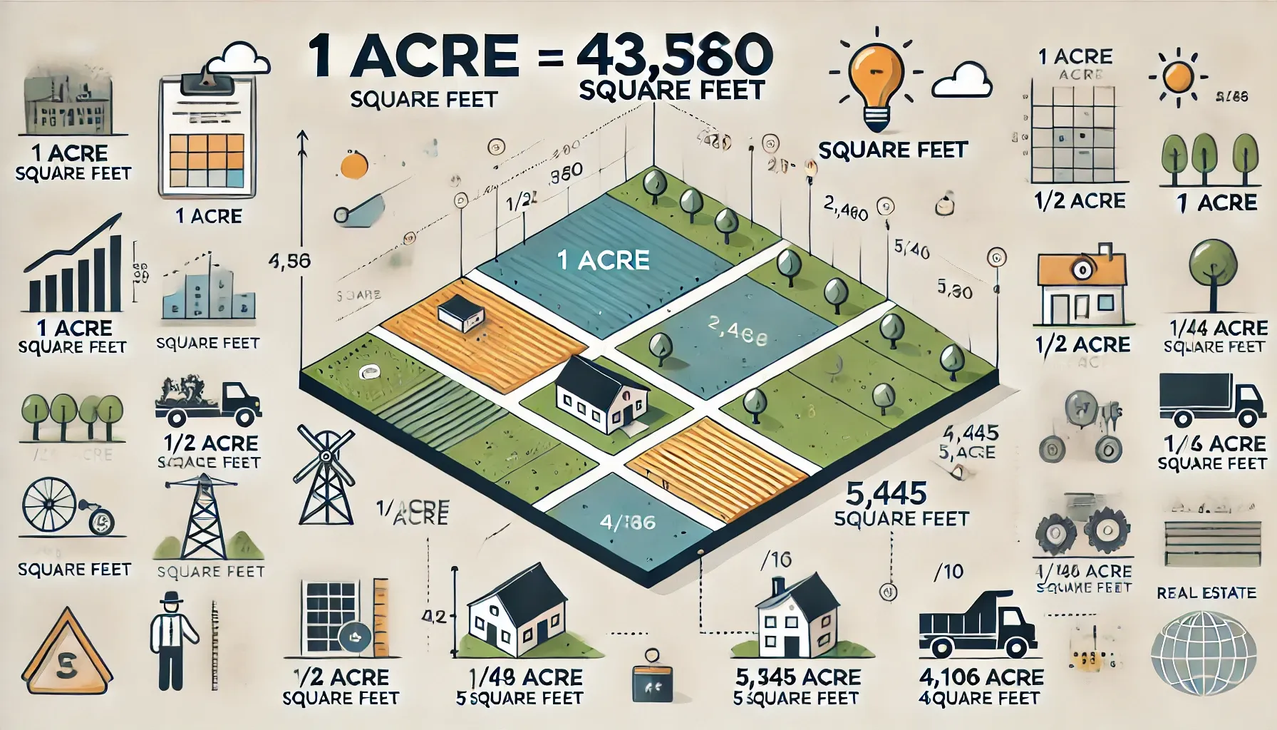 1 ground how many square feet